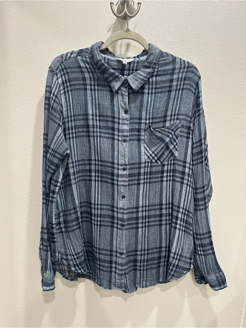 Lucky Brand Blue Plaid Button-Down Shirt